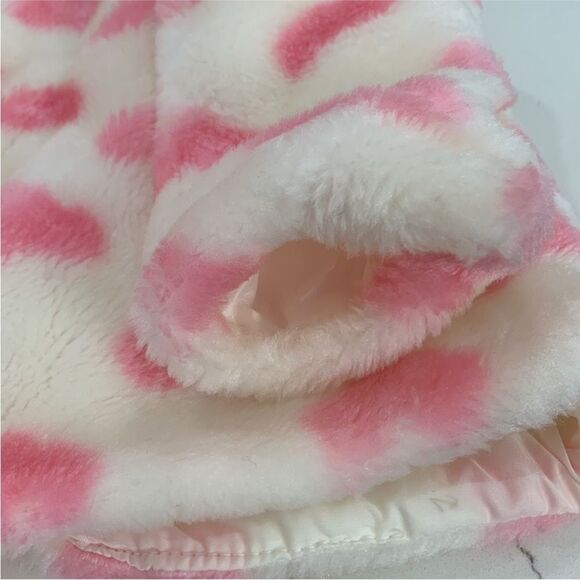 Cradle Togs | Girls Pink Hearts Plush Soft White Coat Jacket Size 18M - Picture 8 of 9